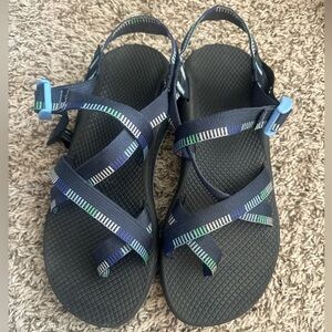Chaco Women’s Z/Cloud 2 Sandals Black/Blue/Green Toe Strap Size 10